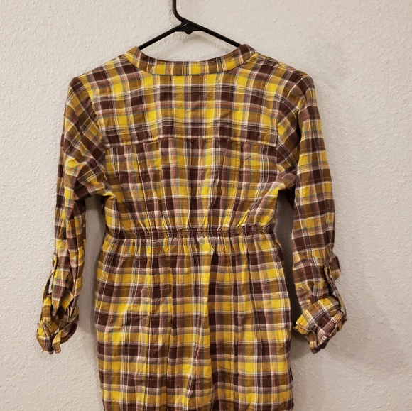 PLAID BANDED WAIST BUTTON DOWN TUNIC - Picture 4 of 4